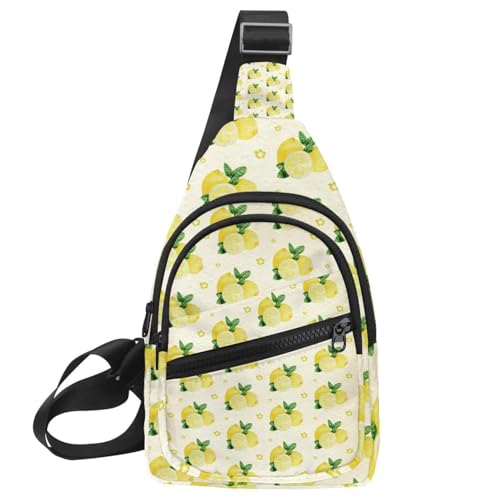 Sac à bandoulière plat anti-encombrement motif citron pour homme et femme