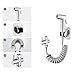 Handheld Bidet Sprayer for Toilet with Spring Hose Toilet Bidet Sprayer Handheld Bathroom Shower Head Hose 3.5M Telescopic Hose Diverter with Bracket for Bathtub,Brushed (Color : Chrome)