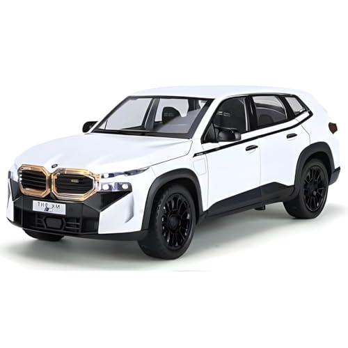 Image of 1:24 B.M.W XM SUV Diecast Alloy Model Car - Pull Back Toy Vehicle with Sound, Lights, Openable Doors - Metal Sports Car Toy Gift for Boys & Kids (White)