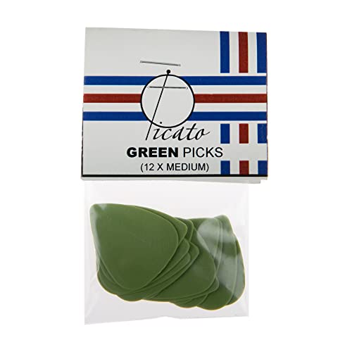 Picato Pearl Lot de 12 médiators pour guitare Vert Taille M - Les Beatles, Paul McCartney, John Lennon, RIngo Starr, George Harrison Picato Pearl Lot de 12 médiators pour guitare Vert Taille M