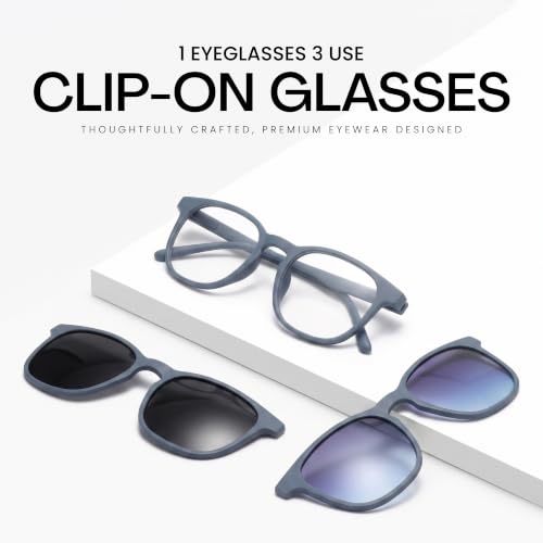 Image of 3-in-1 Magnetic Clip On Sunglasses for Men & Women