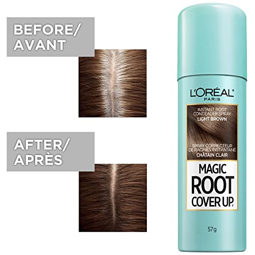 Image of L'Oreal Paris Hair Color Root Cover Up Temporary Gray Concealer Spray Light Brown (Pack of 2) (Packaging May Vary)