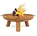MaxxGarden - Brasero Redondo para Exteriores para carbón Vegetal (60 cm de diámetro) - Brasero Extra Grande para jardín - Brasero con Parrilla como Chimenea de terraza - Acero corten.