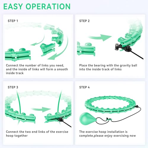 image for SHANGUANG Infinity Weighted Hoop with 32 Links(62 Inch),Weighted Hula 