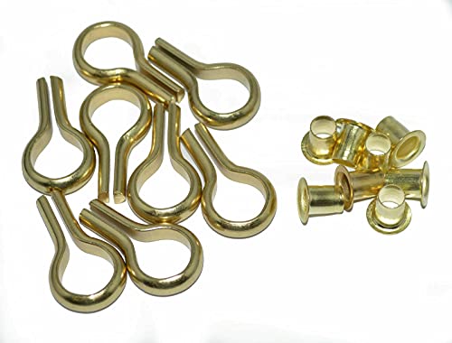 SISI UK® Banjo Shelf Supports Studs & Inserts Sockets for 6mm Hole, 3 Colours, Brass, Nickle & Antique Bronze - Pack of 8 (Brass Finish)