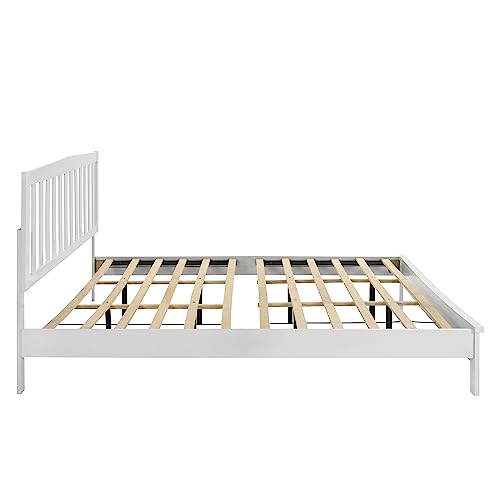 New Classic Furniture Sagittarius 6/6 Ek Slat Bed-Hb/Fb/Rails-White #TOP2