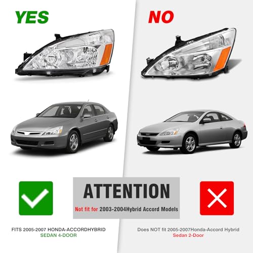 2003–2007 Honda Accord Headlights | OEM Chrome Replacement Assembly - Image 3