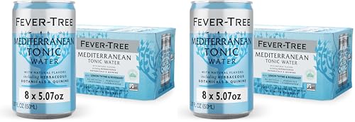 Image of Fever-Tree Mediterranean Tonic Water - Premium Mixer for Cocktails and Mocktails, 8 x 5.1 fl oz Cans - Naturally Sourced, Non-GMO (Pack of 2)