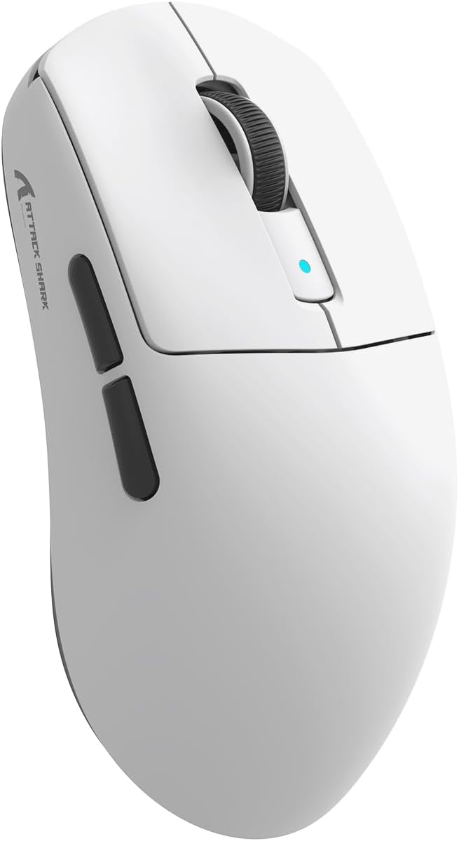 ATTACK SHARK R6 Wireless Gaming Mouse,38G Ultra-Lightweight Trip-Mode 2.4G/USB-C/Bluetooth Mouse Gaming with PAW3950MAX Sensor,42000 DPI,50G Accelerated Speed for PC/Laptop/Mac PC/Laptop/Mac -White R6 White