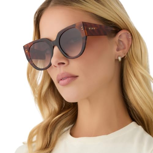 DIFF Ivy Designer Sunglasses for Women, UV400 Protection, Sequoia Tortoise + Brown Gradient4