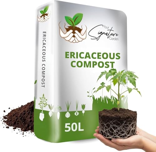 Laeto Ericaceous Compost | Organic Acidic Potting Soil for Outdoor Plants | Ideal for Azaleas, Rhododendrons, Blueberries, Camellias & Citrus | Recyclable Bag 50L