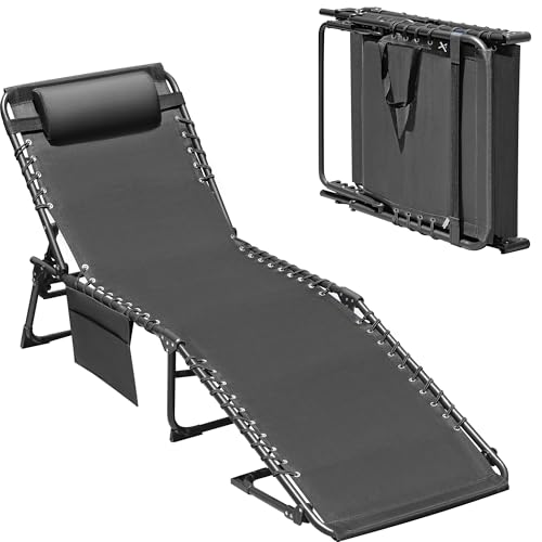 Devoko Lounge Beach Chair for Adults, Outdoor Sun...