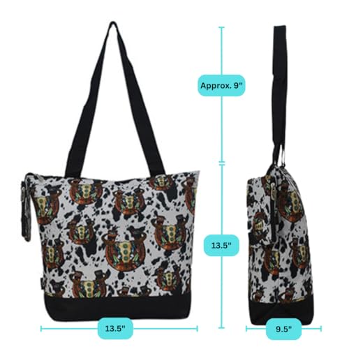 Image of NGIL Medium Top Zipper Closure Canvas Tote Bag with Attached Matching Coin Purse For Moms and Nurses