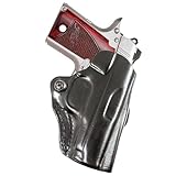 DeSantis Mini Scabbard Gun Holster with Secure Grip, Fits KIMBER MICRO 9 and KIMBER MICRO 9 W/ CT GRIPS Guns, Leather Molded Holster, Right-Hand Draw, Unisex, Black