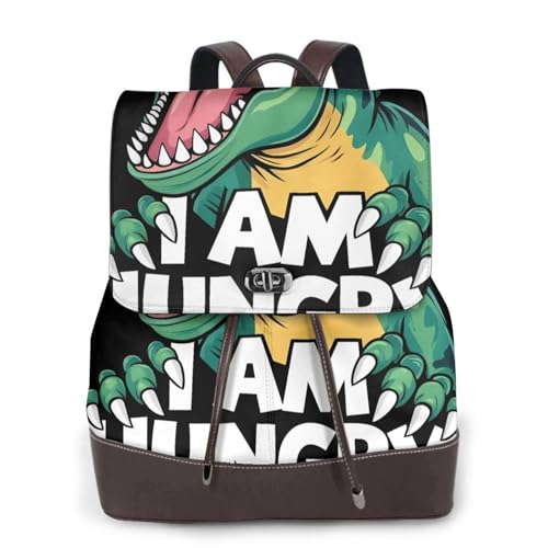 Juzkaqu Hungry Tyrannosaurus for Womens Backpack Purse Microfiber PU Anti-theft Large Fashion Designer Travel Bag Ladies Shoulder Bags