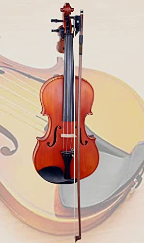 Soporte de pared para violín o viola, con gancho de arco, para colgar en casa y estudio (caoba) - imagen 4