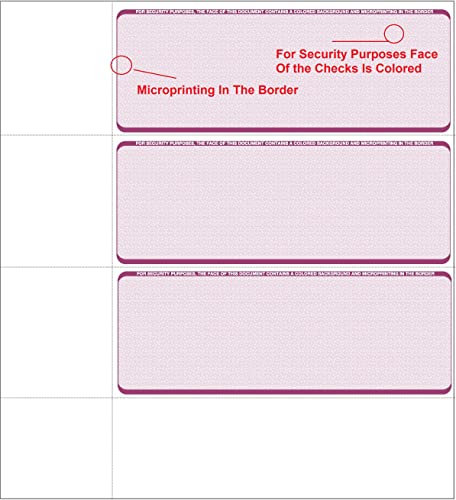 Papel de verificação de computador - Carteira pessoal em branco verifica 3 em uma página - Compatíve