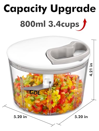 Image of GDL Food Chopper, Vegetable Chopper, Pull String Onion Chopper Dicer, 800ML