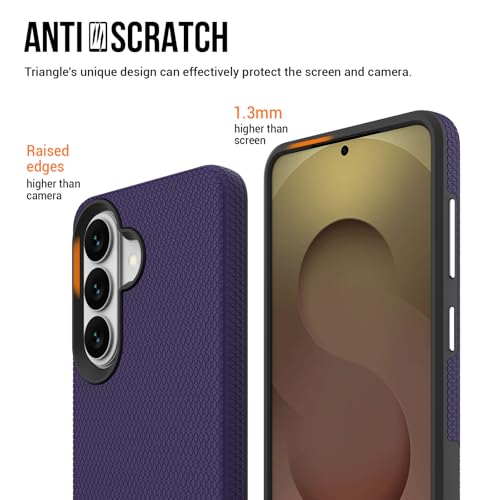 Image of NOXO Ultra-Hybrid Triangle Back Case Cover Compatible with Samsung Galaxy S26 | Shockproof Design | Camera Protection | Soft TPU & Rugged PC | Bumper Cases and Covers (Deep Purple)