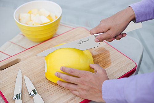Chef Essential 6 Piece Knife Set With Matching Sheaths, Solid White #TOP4