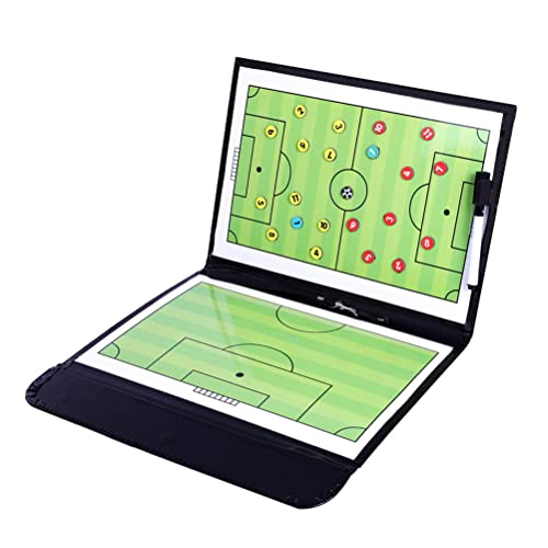 Wusteg Quadro de treinamento de futebol com 2 em 1 apagável a seco, kit de quadro magnético tático p