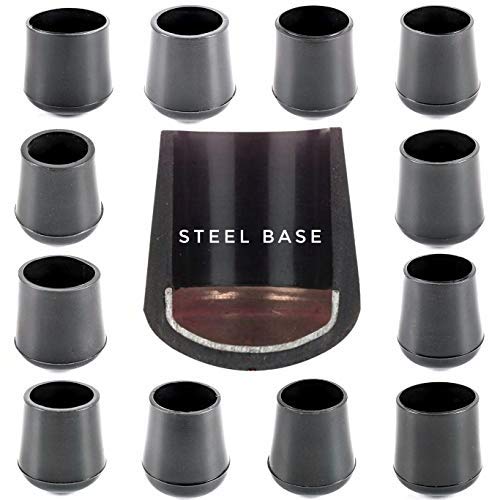 Multipurpose Feet. Rubber Ferrules with Hard-Wearing Steel Insert, Range of Sizes, Made in Germany (Black, 28mm - See Second Image Before Ordering This Size, Pack of 48) — image 1