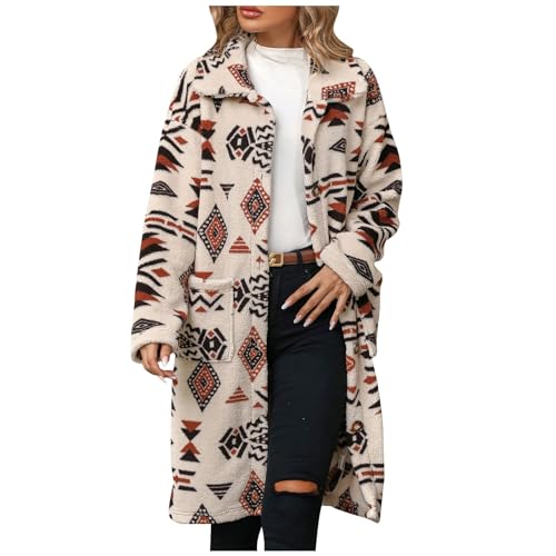 Blouson teddy épaissir et veste polaire femme imprimée à poches