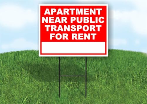 Apartment near public transport for rent Write On Me Red 18x24 in Single Sided Yard Road Sign w/Stand