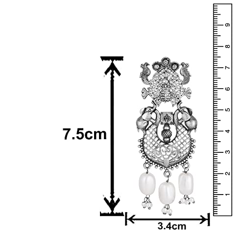 Peacock Theme Oxidised Finish Earrings