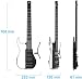Asmuse Guitarra Viaje Eléctrica Plegable con Auriculares AMP Incorporados, Guitarra sin Cabeza...
