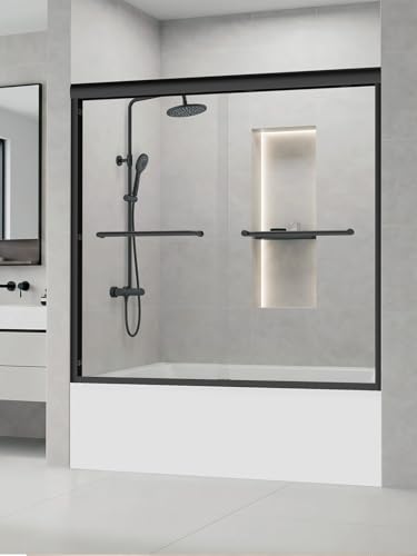 10 Best Bathtub Shower Door Systems for Modern Bathrooms in 2026 2 Semi-Frameless Matte Black Tub Door