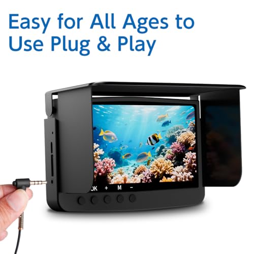Image of Underwater Fishing Camera Infrared Night Fishing Camera 5-inch HD Screen Equipped with 66-Foot About 20 Meters Cable 10000mah 10 Hours Battery Life for Ice Lake Sea Boat Kayak Fishing Fish Finder