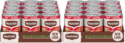 Image of Nutrish Real Beef & Pumpkin Recipe Whole Health Blend Premium Pate Wet Dog Food,13 oz. Can,Packaging May Vary (Rachael Ray),(Pack of 24)