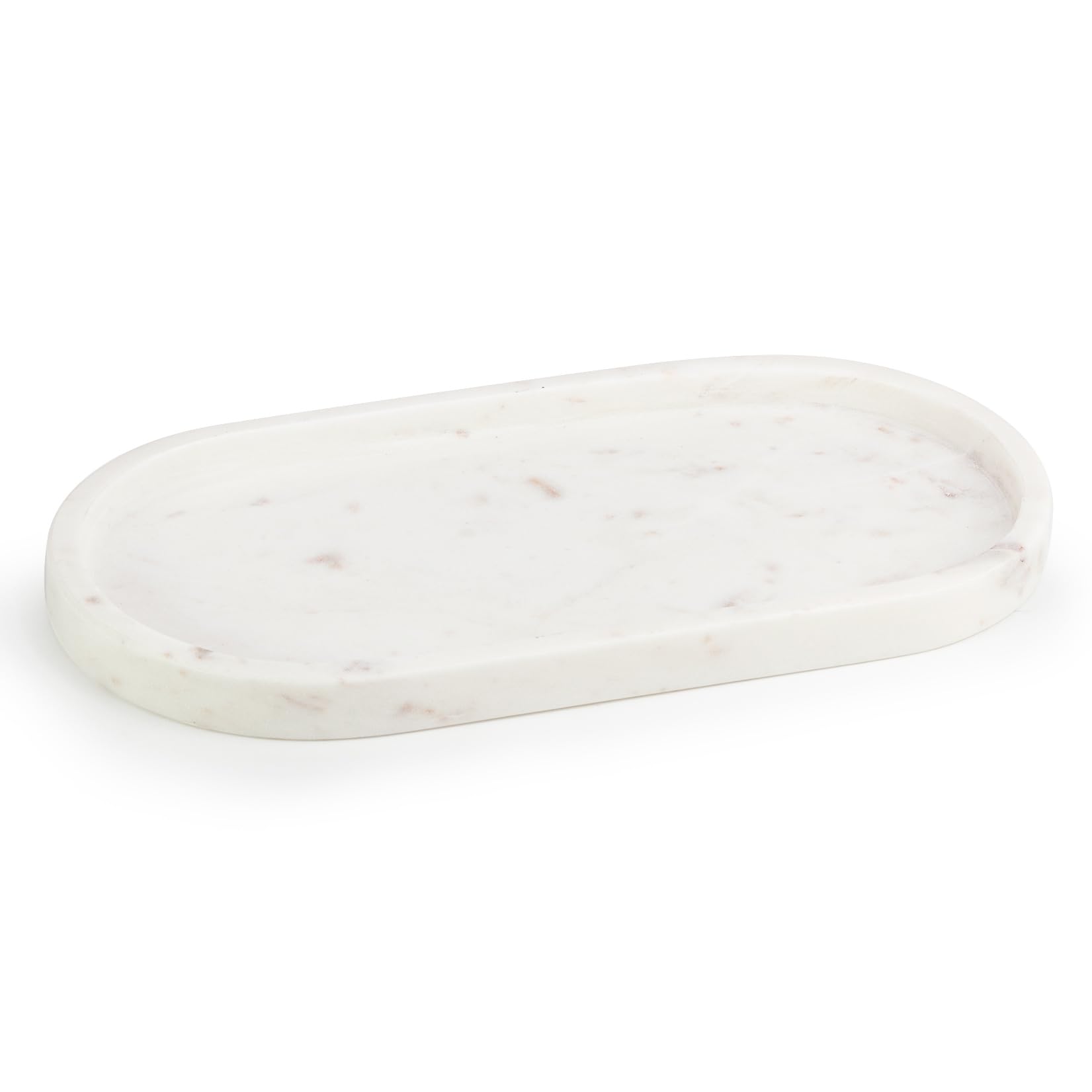 Ehc Natural MarbleBathroom Vanity TrayTray BathroomDecorative TrayCandle TrayOvalWhite30 X 15 X 2 Cm from B&Q
