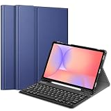 FINTIE Keyboard Case for Samsung Galaxy Tab S10 Lite/ S10 FE/ S9 FE 5G 10.9 Inch/Tab S9 11 Inch with S Pen Holder, Slim Stand Cover Detachable Wireless Bluetooth Keyboard, Navy