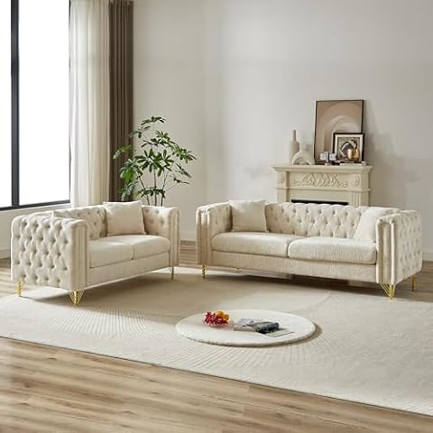 Vliekcy Chesterfield Sofa Set Cover