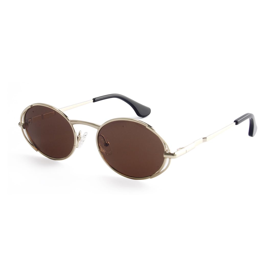 Lunettes de soleil ovales de luxe pour femmes et hommes, polarisées, style vintage punk