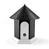 BIG DEAL Ultrasonic Outdoor Dog Bark Controller Anti-Barking Training Tool Device in Birdhouse Shape (Black)