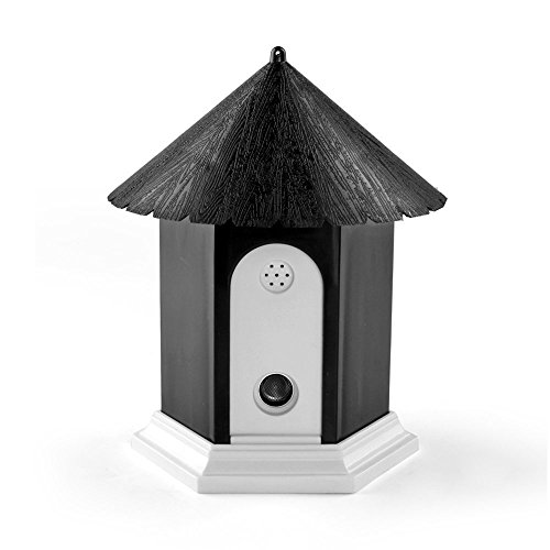 BIG DEAL Ultrasonic Outdoor Dog Bark Controller Anti-Barking Training Tool Device in Birdhouse Shape (Black)