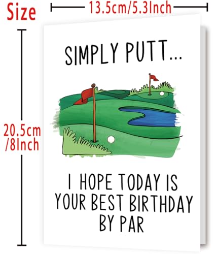 YiKaLus Funny Golf Birthday Card for Men, Snoopy Sports Bday Gifts for Dad Uncle Husband Brother, I Hope Today Is Your Best Birthday By Par