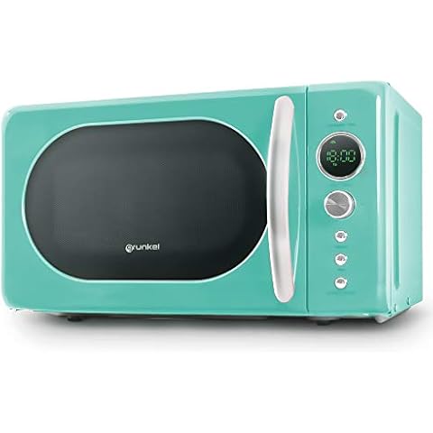 Grunkel - Mikrowelle mit 20 l Fassungsvermögen im Vintage-Design und 5 Leistungsstufen, Auftaufunktion und Timerfunktion Cover