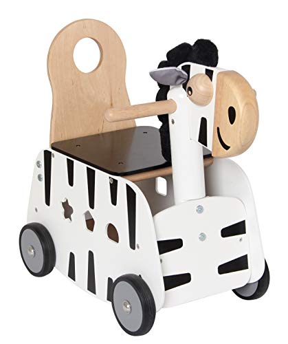 I'm Toy Chariot de Marche et Porteur en Bois Le Zèbre