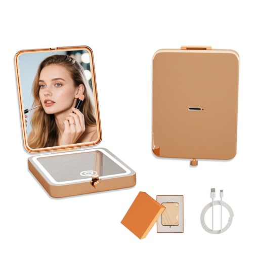 Espejo de Maquillaje LED Plegable 3X Magnificación miniatura 1