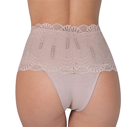Kit 6 Calcinha Modeladora Compressão Cós Alto Reforçada com Renda Aperta Barriga (G)