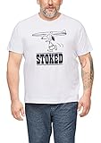 Calidad suave S.Oliver Big Size 131.10.105.12.130.2103679 Camiseta, Estampado en Blanco, 4XL para Hombre