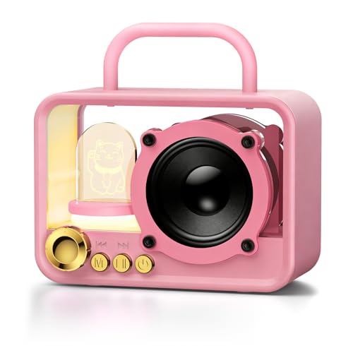 Ykall Enceinte Bluetooth Portable avec Lumières RVB, Mini Enceinte sans Fil avec Son Stéréo et des Basses Puissantes, Design Compact pour Bureau Domicile Extérieur...