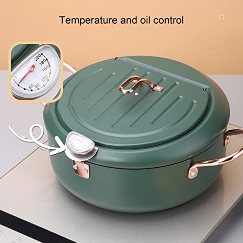 Deep Fryer, Japanese Tempura Small Deep Fryer, Reusable Easy To Clean Deep Fryer Carbon Steel Deep Fryer With Temperature Control For Fries Shrimp, Chicken Wings And Shrimp Silver One Size #TOP2