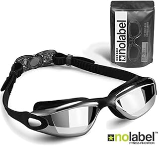 NO LABEL Swimming Goggles - Anti Fog Swim Goggles With UV Protection - Easy Clip Swimming Goggle System - Mens Goggles & Womens Goggles