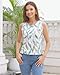 MAXTOOA Womens Summer Tank Tops Loose Casual Sleeveless Shirt Crew Neck Flowy Blouses Basic Cami Tee Multi Leaf L