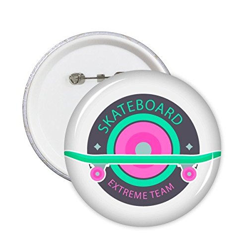 Planche à roulettes badge rond aquarelle sports d'hiver DIYthinker 5pcs S
